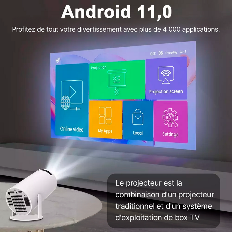 VideoProjecteur UltraImage 4K (Compatible iPhone & Android)